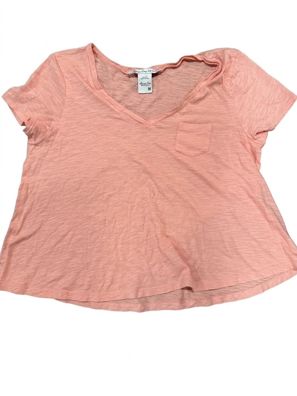 🌸 American Rag Pink V-Neck Pocket Tee Size Medium 🌸